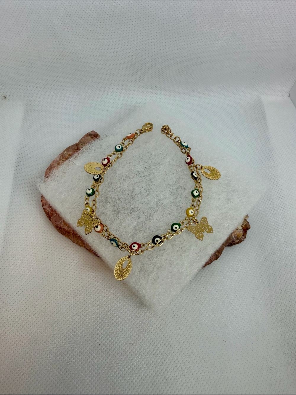 Evil Eye multi colored Charm double Bracelet - Women Jewelry